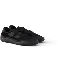 Prada - Speedrock Technical Mesh And Leather Sneakers - Lyst