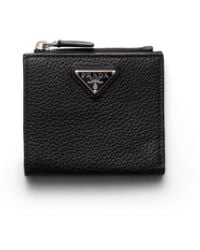 Prada - Small Leather Zipped Wallet - Lyst
