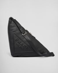 Prada - Large Leather Triangle Bag - Lyst