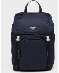 Prada - Re-Nylon And Saffiano Leather Backpack - Lyst