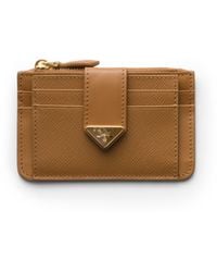 Prada - Saffiano And Smooth Leather Card Holder - Lyst