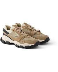 Prada - Mesh Fabric And Suede Sneakers - Lyst