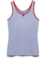 Prada - Top Sin Mangas A Rayas - Lyst