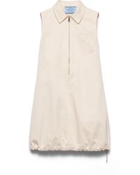 Prada - Natural Chino Mini-Dress - Lyst