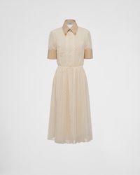 Prada - Printed Georgette Dress - Lyst