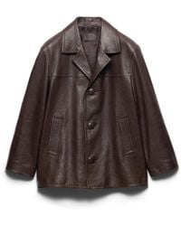 Prada - Nappa Leather Caban Jacket - Lyst