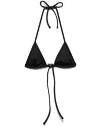 Prada - Interlock Fabric Triangle Bikini Top - Lyst