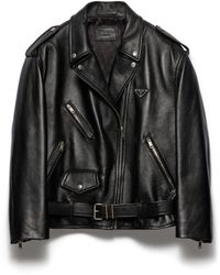 Prada - Nappa Leather Biker Jacket - Lyst