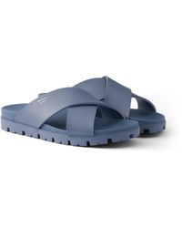 Prada - Crisscross Rubber Slides - Lyst