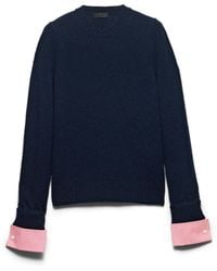 Prada - Shetland Wool Crew-Neck Sweater - Lyst