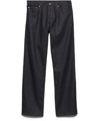 Prada - Raw Denim Jeans With Leather Strap - Lyst