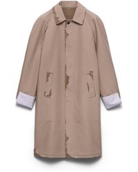 Prada - Bonded Poplin Coat With Devoré Effect - Lyst