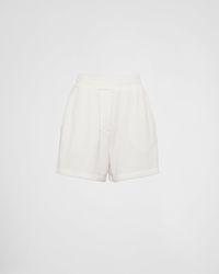 Prada - Cotton Fleece Shorts - Lyst