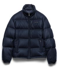Prada - Logo-Embellished Padded Dow-Filled Cashmere Jacket - Lyst