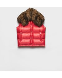 Prada - Re-Nylon And Shearling Down Vest - Lyst