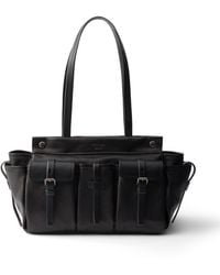 Prada - Route Large Leather Tote Bag - Lyst