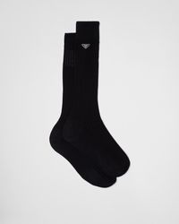 Prada - Superfine Ribbed Socks - Lyst