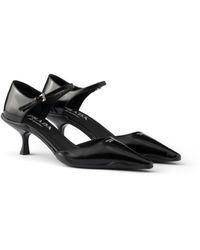 Prada - Pumps Aus Gebürstetem Leder D'Orsay, Damen, Größe - Lyst