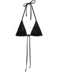 Prada - Jersey Triangle Bikini Top With Rhinestones - Lyst