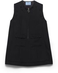 Prada - Embroidered Natté Fabric Mini-Dress - Lyst
