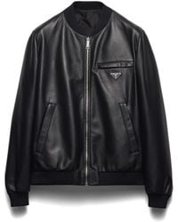Prada - Reversible Nappa Leather Bomber Jacket - Lyst