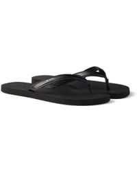 Prada - Brushed Leather Flip-Flops, Size 5 - Lyst