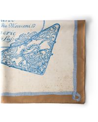 Prada - Printed Silk Twill Scarf 90, Cocoa/Ivory - Lyst