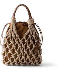 Prada - Noué Medium Cotton Macramé Bag - Lyst