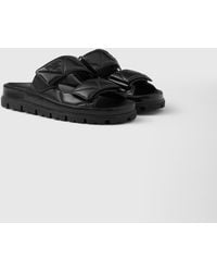 Prada - Padded Nappa Leather Sandals - Lyst