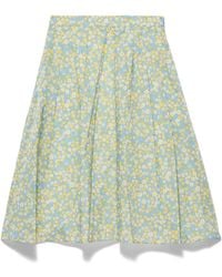 Prada - Full Floral Print Re-Nylon Skirt Cream - Lyst