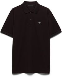 Prada - Triangle-Logo Cotton-Piqué Polo Shirt Xxl - Lyst