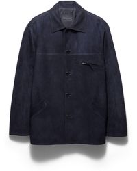 Prada - Suede Caban Jacket - Lyst