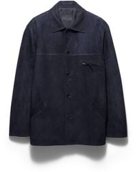 Prada - Suede Caban Jacket - Lyst