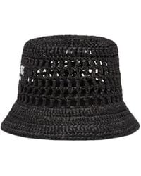 Prada - Embroidered Logo Bucket Hat - Lyst