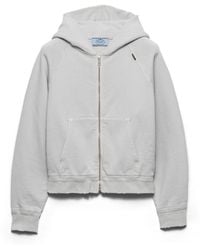 Prada - Cotton Hoodie Jacket - Lyst