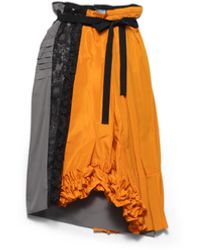 Prada - Technical Taffeta Patchwork Skirt - Lyst