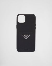 Prada - Saffiano Leather Cover For Iphone 14 Plus - Lyst