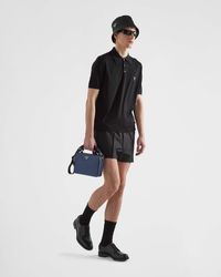 Très Bien - Prada Brique Leather / Nylon Cross-Body Bag Black