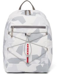 Prada - Printed Technical Fabric Backpack - Lyst