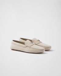 Prada - Suede Driving Shoes - Lyst