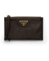 Prada - Leather Card Holder With Zipper - Lyst