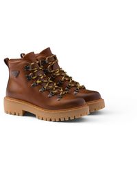 Prada - Mujeres 's Botas de cuero marrón/coñac - Lyst