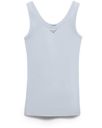 Prada - Cotton Ribbed Tank Top - Lyst
