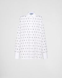 Prada - Printed Poplin Shirt - Lyst