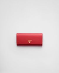 Prada - Large Saffiano Leather Wallet - Lyst