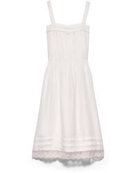 Prada - Cupro-Silk Embroidered Midi Dress - Lyst