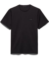 Prada - Camiseta Con Placa Del Logo - Lyst