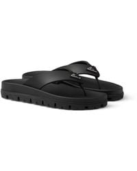 Prada - Rubber Flip-Flop Sandal With Enamel Logo - Lyst