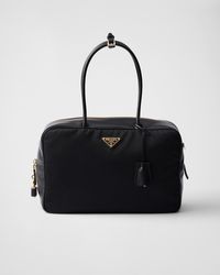 Prada - Large Re-Nylon And Leather Top-Handle Bag With Padlock - Lyst