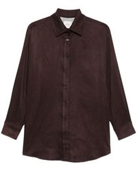 Alysi - Camicia Button Down Marrone - Lyst